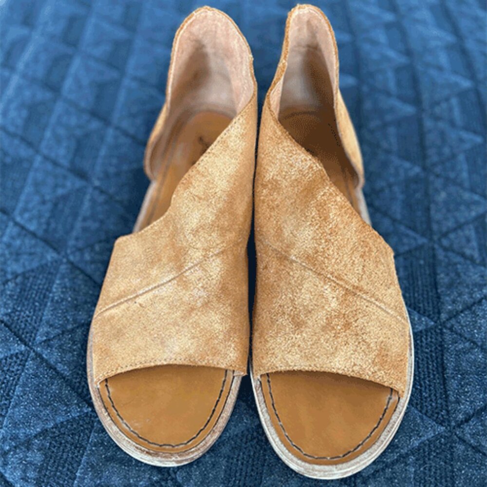 Free People Mont Blanc D’Orsay Flats – Metallic Gold Leather